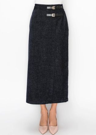 YAL New York Textured Navy Skirt