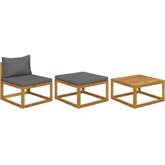 vidaXL Set Divani da Giardino 3 pz con Cuscini in Massello di Acacia - Vidaxl