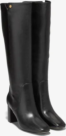 Cole Haan Chrystie M Black Leather Knee High Riding Boots RHS7883