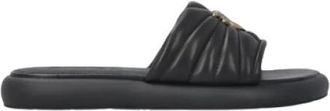 Pinko Slippers - Dames - Sandalen - Zwart - 41 EU - Leer - Schoenen