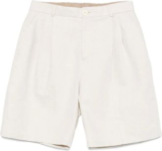 noyoco Shorts con pieghe in lino e cotone - Toni neutri
