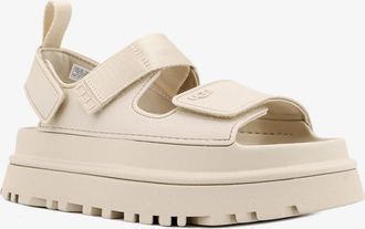 UGG Womens Rubber Sandals With Embossed Logo, Beige
