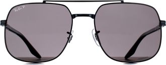 Ray-Ban Aviator Unisex Gunmetal Dark Grey Chromance Polarized RB3699 - One Size