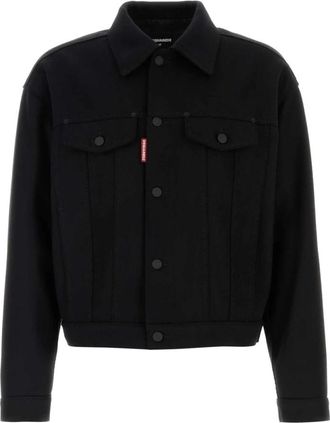 Dsquared2 Wollen Jean Jacket met Blazers en Vesten - Heren - Zomerjassen - Zwart - M - Wol - Jassen
