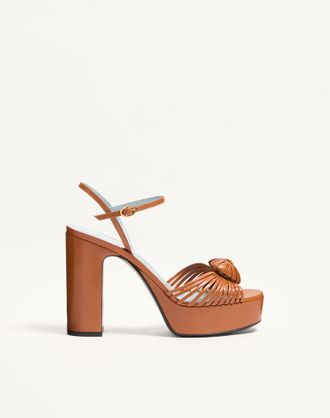 Valentino Garavani Sandalo Con Plateau Coeur Royal In Capretto 115Mm Donna ROASTED PECAN 35.5