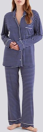 Papinelle Sleepwear Kate Pajamas in Navy/Cream Stripe at Nordstrom, Size X-Large