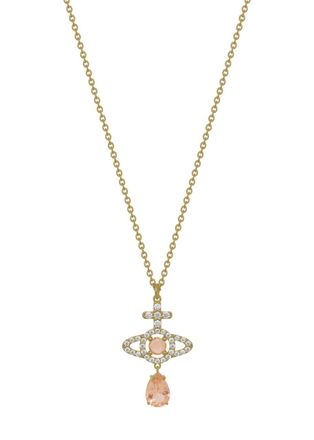 Vivienne Westwood Olympia Pav&eacute; Drop Pendant Necklace - Gold - One Size