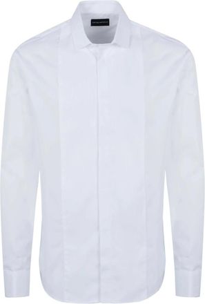 Armani Klassiek Overhemd met Lange Mouwen - Heren - Overhemden - Wit - Maat: S