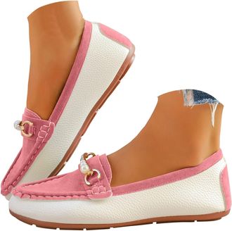 Generic Loafers Shoes for Women,Orthopedic Shoes for Women,Ladies Casual Slip On Leather Loafer Comfort Low Top Leather Lightweight Round Toe Business Work Lo