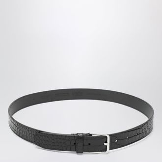 Frankie Shop Cintura Toni Croc in vernice nera