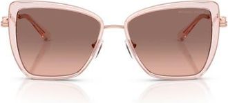 Michael Kors Sea Island 55mm Gradient Butterfly Sunglasses in Pink Transparent /Grey at Nordstrom