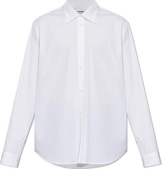Jil Sander Cotton Shirt - Heren - Zakelijke Overhemden - Wit - 3XL - Katoen - Overhemden