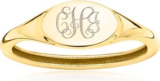 Canaria Canaria Italian 10kt Yellow Gold Plain Signet Ring