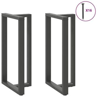 Berkfield Home Modern Bar Table Legs T-Shaped&not;2 pcs Anthracite 60x35x(110-111) in Dark Grey