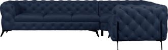HOME AFFAIRE Chesterfield-Sofa »Amaury L-Form« grosses Ecksofa, Chesterfield-Optik, Breite 323 cm, Fussfarbe wählbar