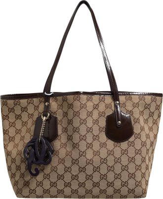Gucci Beige Canvas Medium Jolie Charm Tote Womens Bag (Pre-Owned)