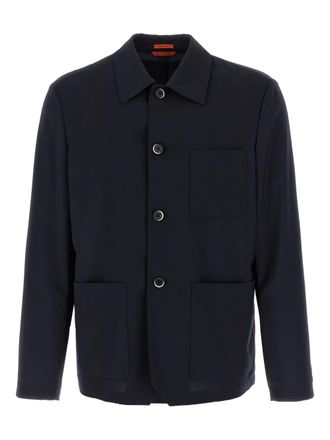 Barena button-cuffed wool overshirt - men - Virgin Wool - 50 - Blue
