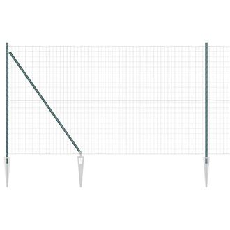 Berkfield Home Euro Fence with 7 Spike Posts 1.5x10 m Galvanised Steel Green