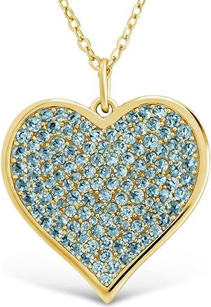 Sterling Forever 14k Gold Plated Cubic Zirconia Heart Pendant Necklace at Nordstrom