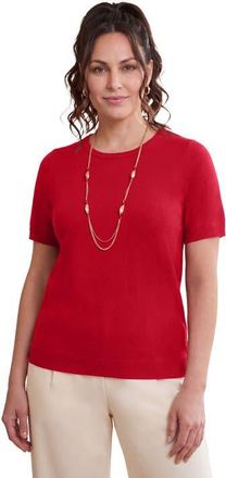 Jessica London Fine Gauge Crewneck Knit Shell in Classic Red at Nordstrom, Size 32