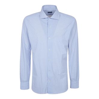Barba Neck Shirt - Heren - Zakelijke Overhemden - Blauw - 4XL - Katoen - Overhemden