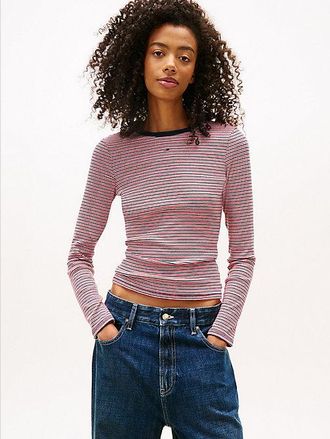 Tommy Hilfiger Camiseta slim acanalada de manga larga