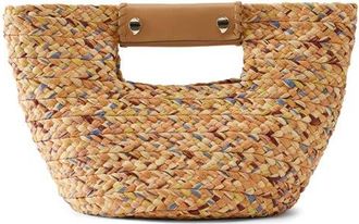 Helen Kaminski Mini Remi Braided Raffia Tote in Salmon Multi at Nordstrom