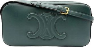 Celine Pre-owned Leren Crossbodytas - Dames - Vintage Schoudertas - Groen - ONE Size - Leer - Vintage