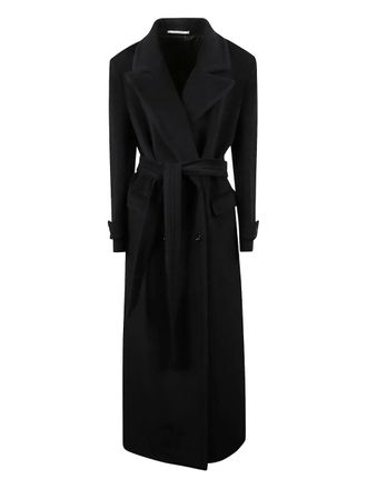 Tagliatore belted double-breasted coat - women - Virgin Wool - 44 - Black