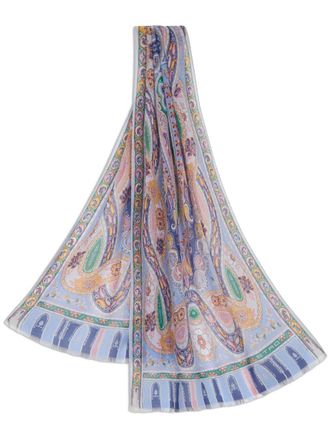 Etro silk scarf - women - Silk - One Size - Blue