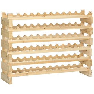 HOMCOM Botellero para vino 114x28x85 cm madera natural
