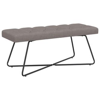 vidaXL Panchina Con Bottoni Imbottiti Tortora 110 X 40 X 46 Cm Tessuto Vidaxl