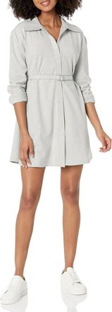 Norma Kamali Boyfriend A Line Mini Dress In Light Heather Grey