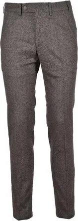 Digel Tailored Brown Trousers with Textured Finish and Straight Leg Design
