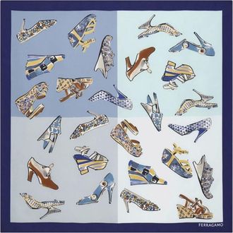 Ferragamo Foulard Genio Ferragamo in seta stampata