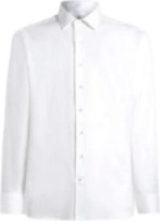 Etro Wit Jacquard Overhemd Italiaanse Kraag - Heren - Zakelijke Overhemden - Wit - 2XL - Katoen - Overhemden