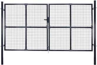 vidaXL Vidaxl - Cancello per Giardino Rete in Acciaio Zincato 289x175 cm Grigio