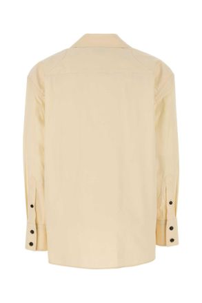 Bottega Veneta Womens Cream Cotton Blend Shirt Parchment Exterior: Silk Camicie
