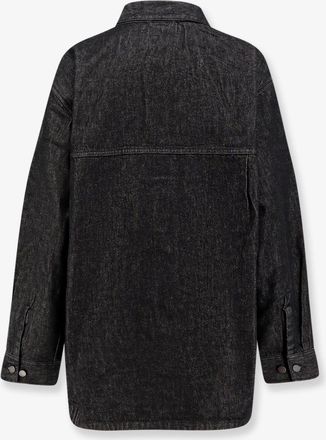 Entire studios Womens Herculean Black Denim Shirt-Jacket Cotton