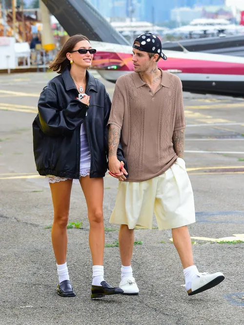 Hailey Bieber and Justin Bieber are seen on August 29, 2023 in New York City.