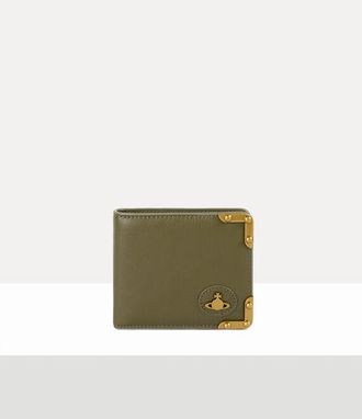Vivienne Westwood Man. Billfold Wallet Aniline Leather Khaki One Size Men