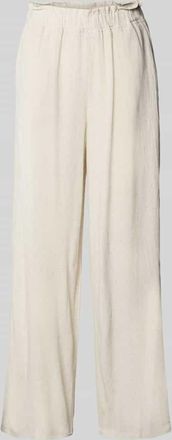 Moves Stoffhose aus Viskose-Leinen-Mix mit elastischem Bund in Beige, Gr&ouml;&szlig;e 34