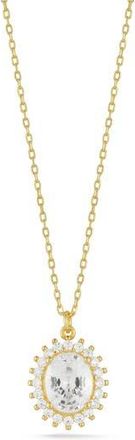 Glaze Jewelry Cubic Zirconia Halo Pendant Necklace in Gold at Nordstrom Rack