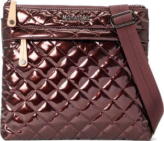 MZ Wallace Metro Flat Quilted Nylon Crossbody Bag in Bordeaux Lacquer at Nordstrom