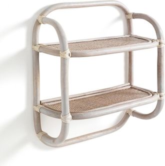 Oresteluchetta Estante de pared de rat&aacute;n blanqueado 50x43x20 cm
