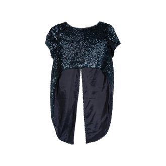Fely Campo Blouses, female, Blue, Size: M Sequin Embellished Blouse