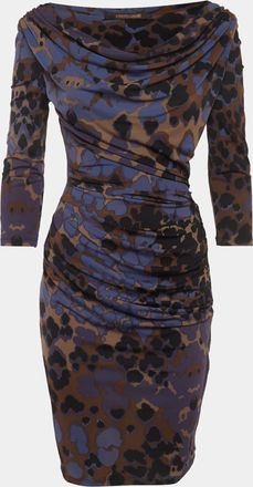 Roberto Cavalli Multicolour Animal Print Jersey Knit Mini Dress