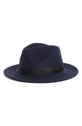 Hickey Freeman Wool Felt Fedora in Navy at Nordstrom Rack, Size Large/x-Large