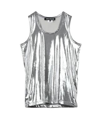 Junya Watanabe Fitted Sleeveless Top with Reflective Silver Finish