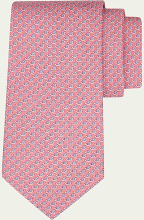 Ferragamo Mens Mini-Snail Silk Tie